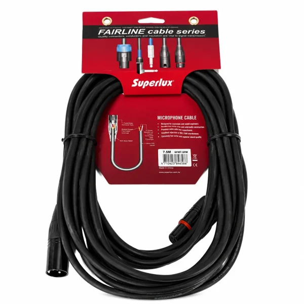 کابل میکروفون حرفهای سوپرلوکس 7.5 متری دو سر XLR